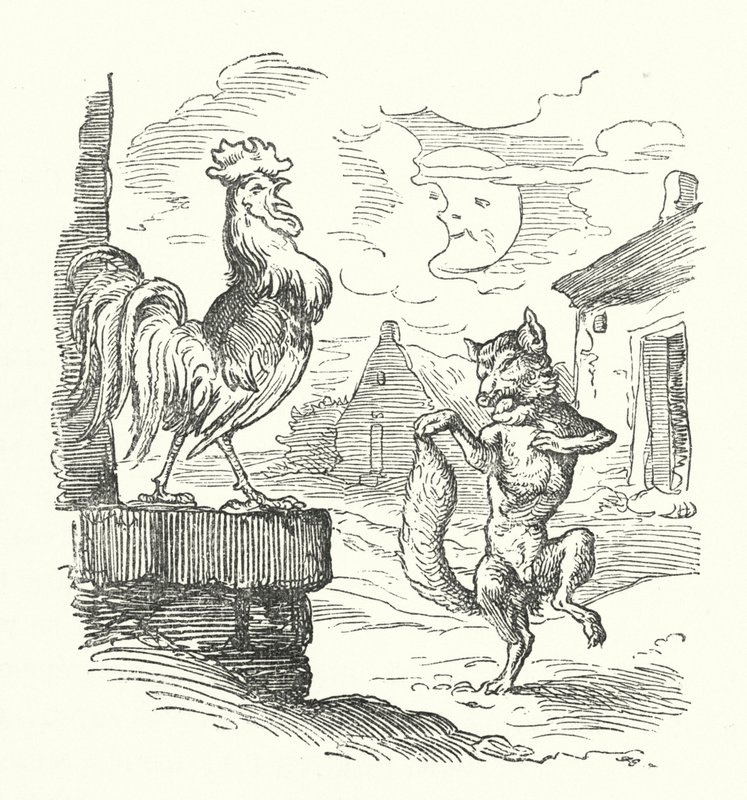 The Cock And The Fox (engraving) بواسطة المدرسة الألمانية