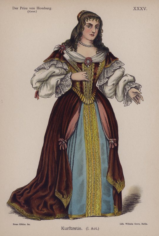 دوقة براندنبورغ ، من Der Prinz von Homburg (أمير Homburg) بواسطة Heinrich von Kleist (لون ليثو) بواسطة المدرسة الألمانية