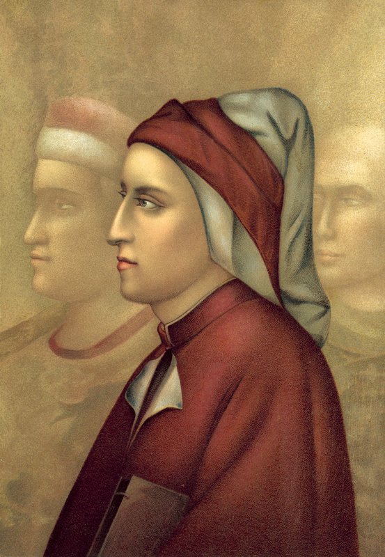 دانتي أليغييري (chromolitho) بواسطة جيوتو دي بوندوني بعد جيوتو دي بوندوني بعد