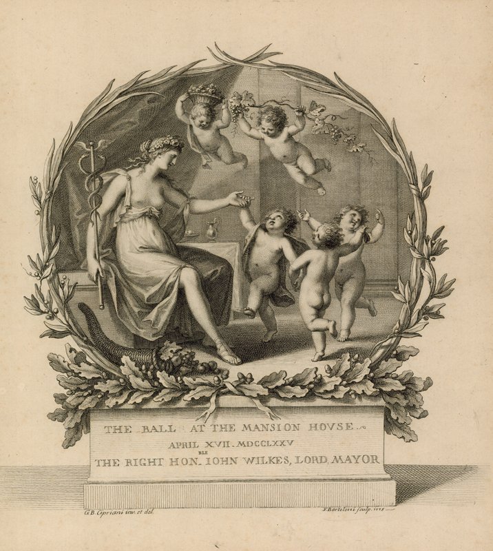 تذكرة إلى The Ball at the Mansion House ، لندن ، 17 أبريل 1775 بواسطة جيوفاني باتيستا سيبرياني