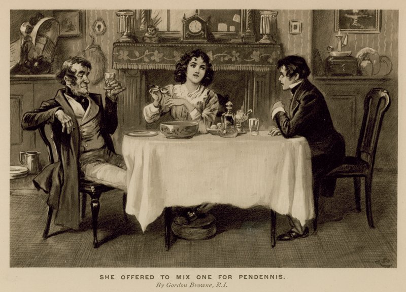 رسم توضيحي لتاريخ Pendennis بواسطة Thackeray (litho) بواسطة جوردون فريدريك (بعد) براون