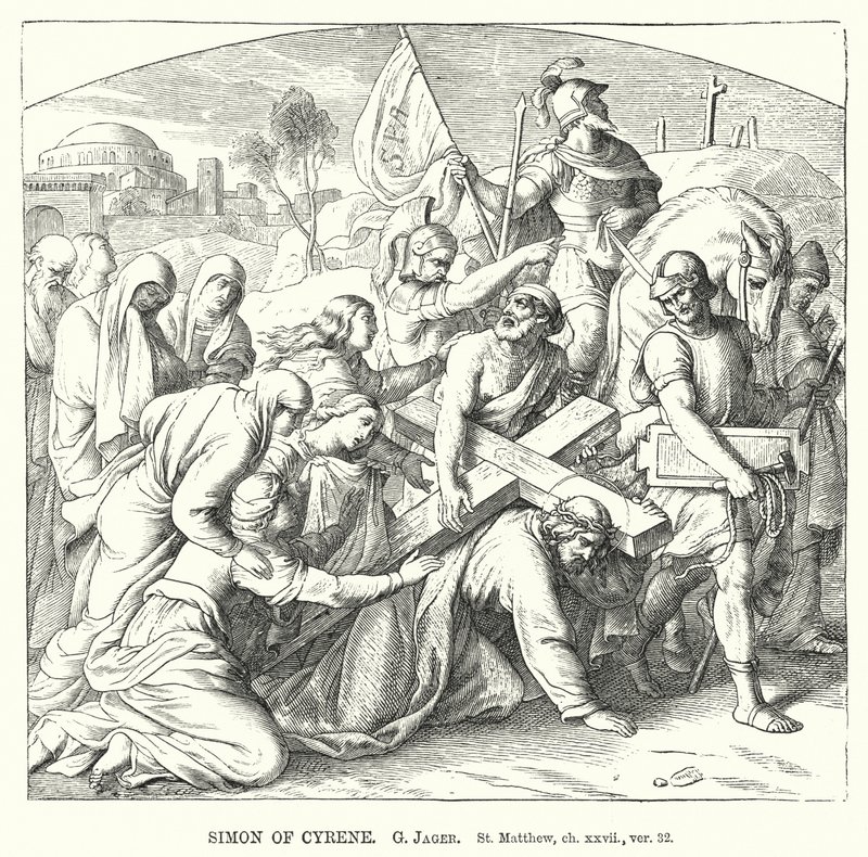 سيمون القيرواني ، سانت ماثيو ، الفصل السابع والعشرون ، الإصدار 32 (نقش) بواسطة جوستاف جاغر
