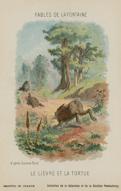 السلحفاة من الأرنب (chromolitho) بواسطة غوستاف دور