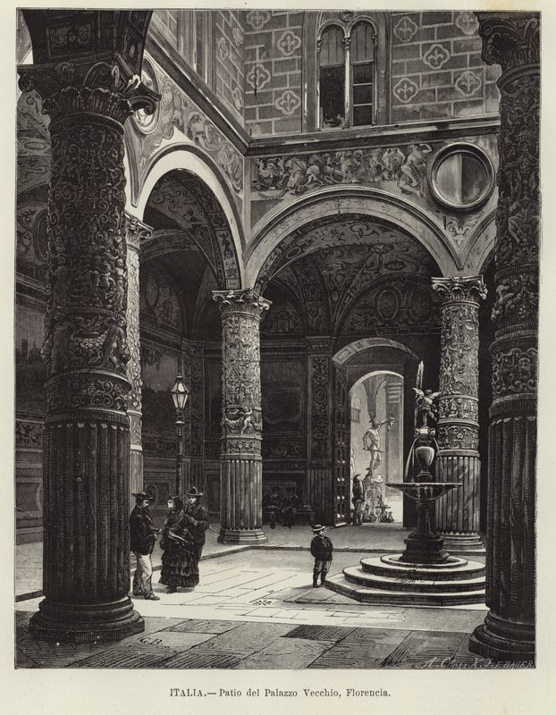 إيطاليا - فناء Palazzo Vecchio ، فلورنسا بواسطة غوستاف باورفايند