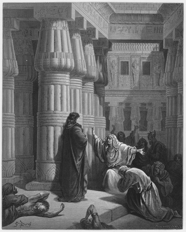 غوستاف دوري الكتاب المقدس: المصريون يحثون موسى على الرحيل بواسطة غوستاف دور