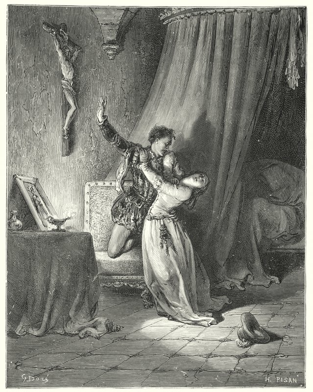 Gustave Dores Don Quixote: "I am yours this moment, beautiful Dorothea: see, I give you here my hand to be yours" (engraving) بواسطة غوستاف دور