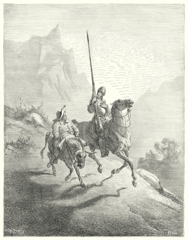 Gustave Dores Don Quixote: "It was yet early in the morning, at which time the sunbeams did not prove so offensive" (engraving) بواسطة غوستاف دور