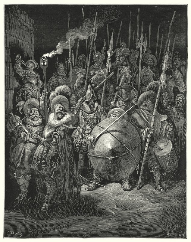 دون كيشوت للمغني غوستاف دور: "مسيرة!" quoth Sancho ، "كيف تعتقد أنني قادر على القيام بذلك؟" (نقش) بواسطة غوستاف دور