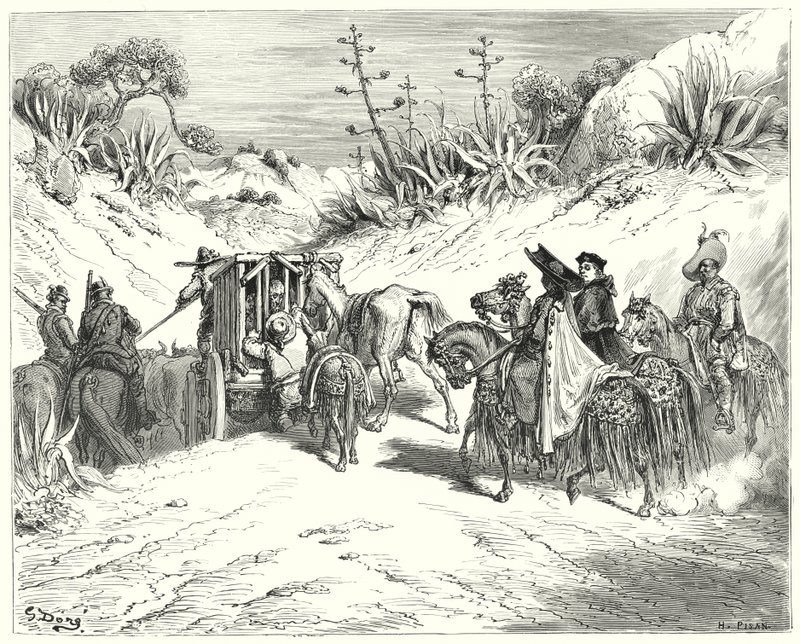 دون كيشوت لـ Gustave Dore: "كان المنسق منتبهًا جدًا ، وكان يعتقد أنه رجل يتمتع بحكم سليم" (نقش) بواسطة غوستاف دور