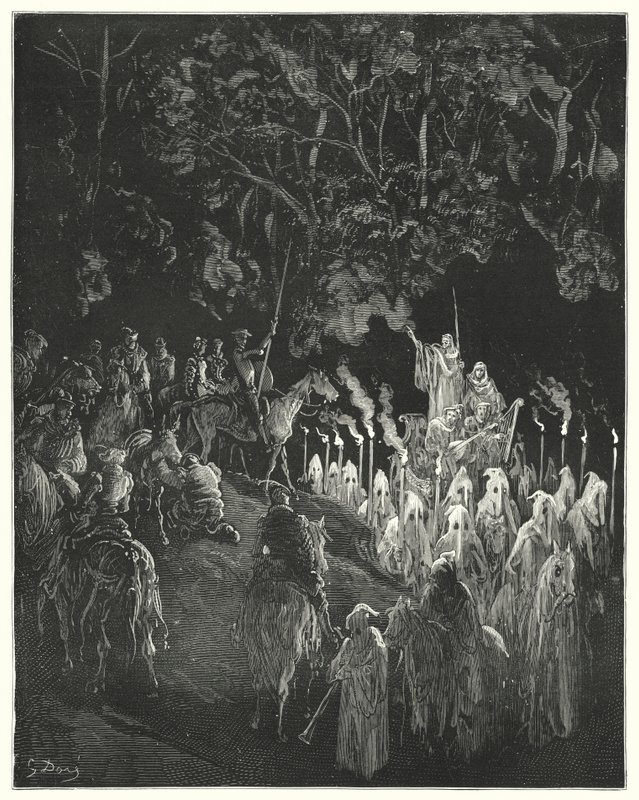 Gustave Dores Don Quixote: "The figure in the gown stood up" (engraving) بواسطة غوستاف دور