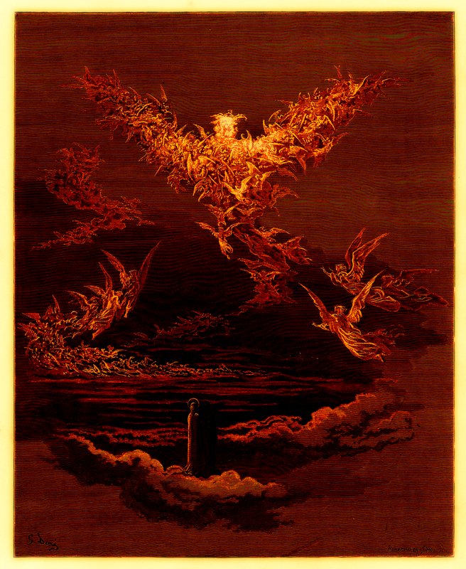 رؤية السماء السادسة ، رسم توضيحي من "معرض دور" ، نقشها ستيفان بانميكر (1847-1930) ، تم نشره عام 1890 (صورة محسنة رقميًا) بواسطة غوستاف دور