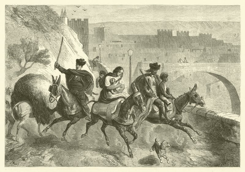 Gypsies leaving Toledo after the market (engraving) بواسطة جوستاف جانيت