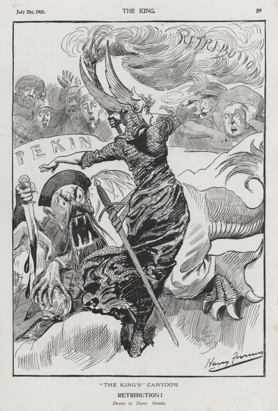 Retribution, cartoon on the Boxer Rebellion in China (engraving) بواسطة هاري فورنيس