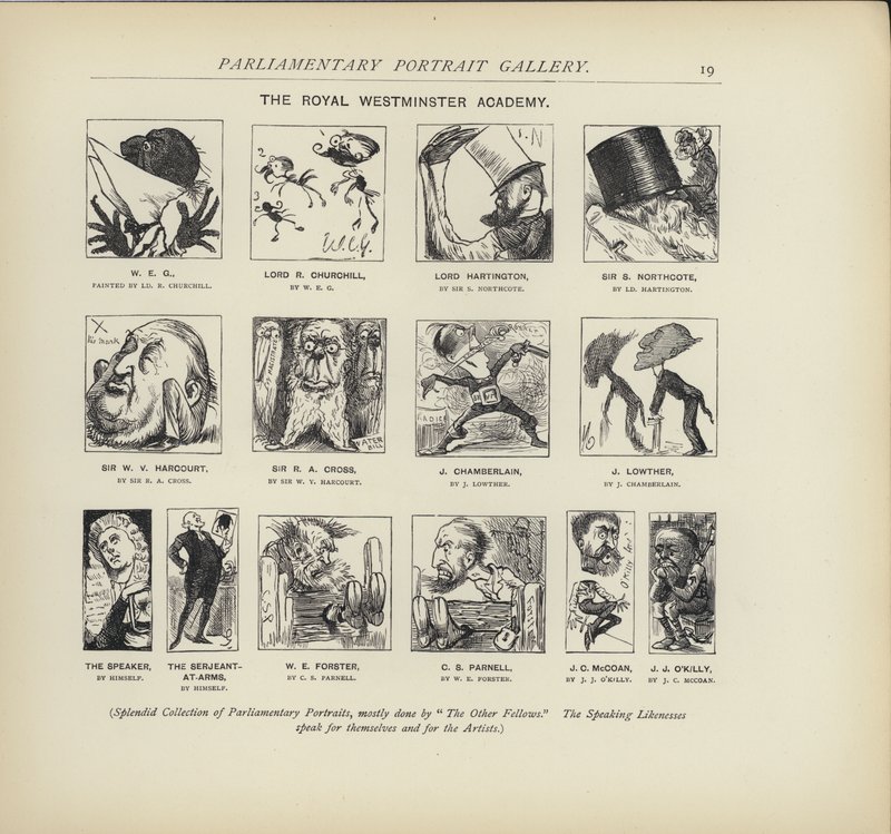 The Royal Westminster Academy - imagining how politicians might paint each other (litho) بواسطة هاري فورنيس