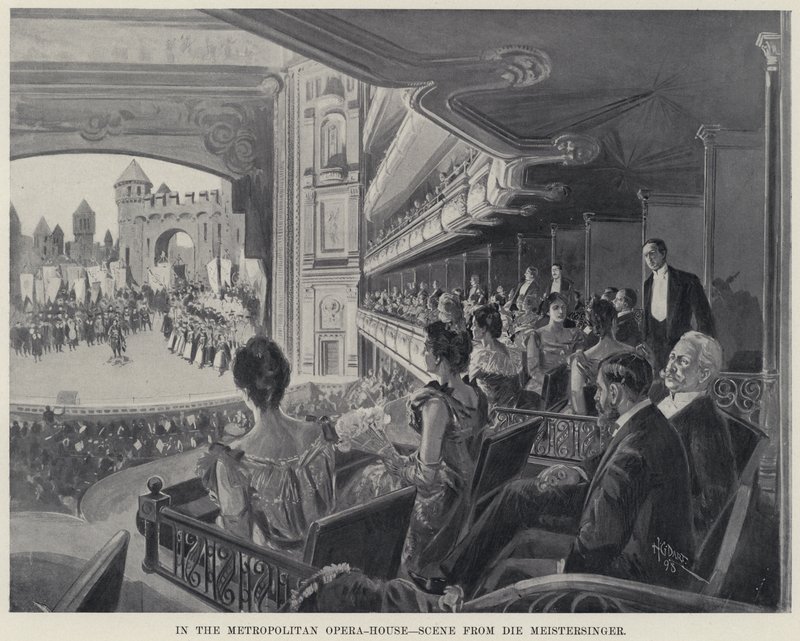 في دار الأوبرا متروبوليتان ، مشهد من Die Meistersinger (litho) بواسطة هاري غرانت دارت
