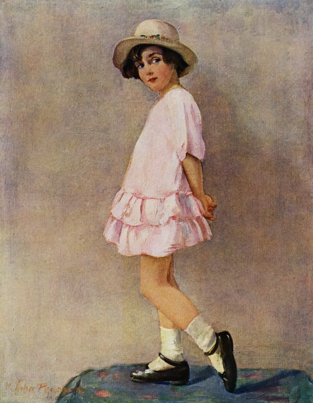 "Will I Do?" - young girl getting ready to go out (colour litho) بواسطة هاري جيه بيرسون