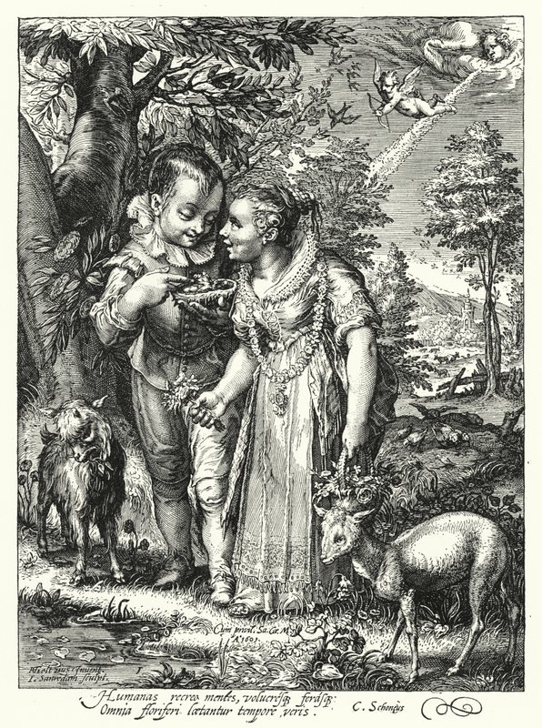 Spring (engraving) بواسطة هندريك (بعد) جولتزيوس