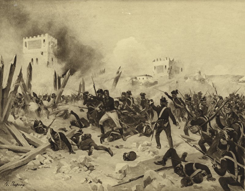 معركة باداخوز ، 1812 (الحفر) بواسطة هنري لويس دوبراي