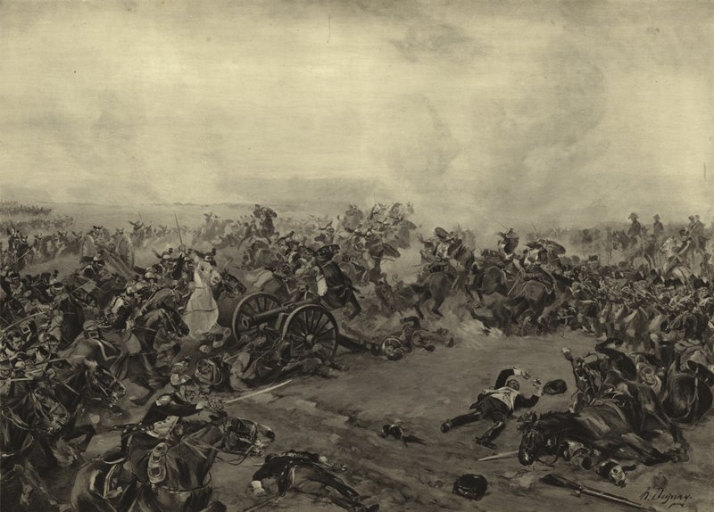معركة ووترلو ، 1815 (الحفر) بواسطة هنري لويس دوبراي