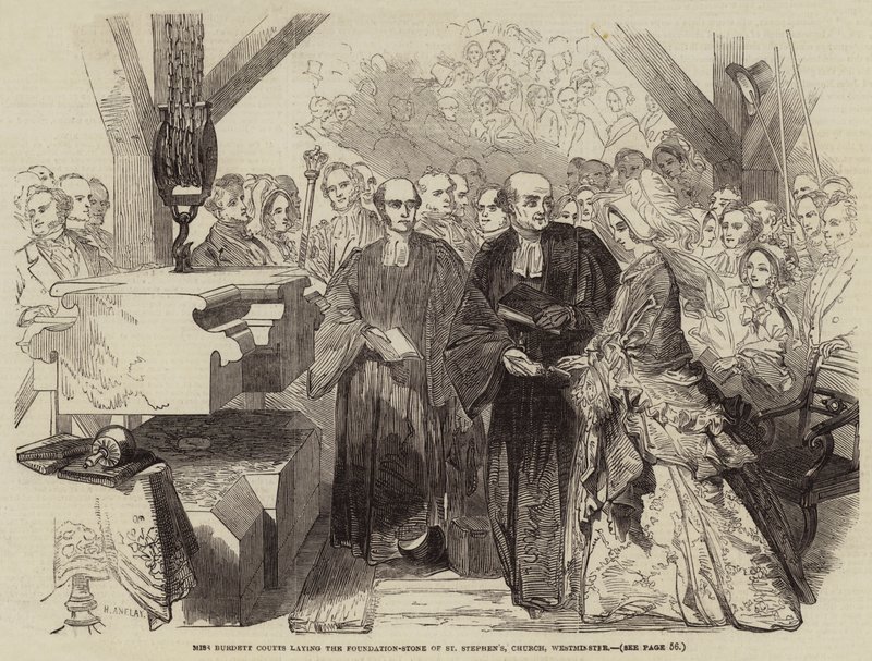 الآنسة Burdett Coutts تضع حجر الأساس لـ St Stephen&39;s Church ، Westminster بواسطة هنري أنيلاي