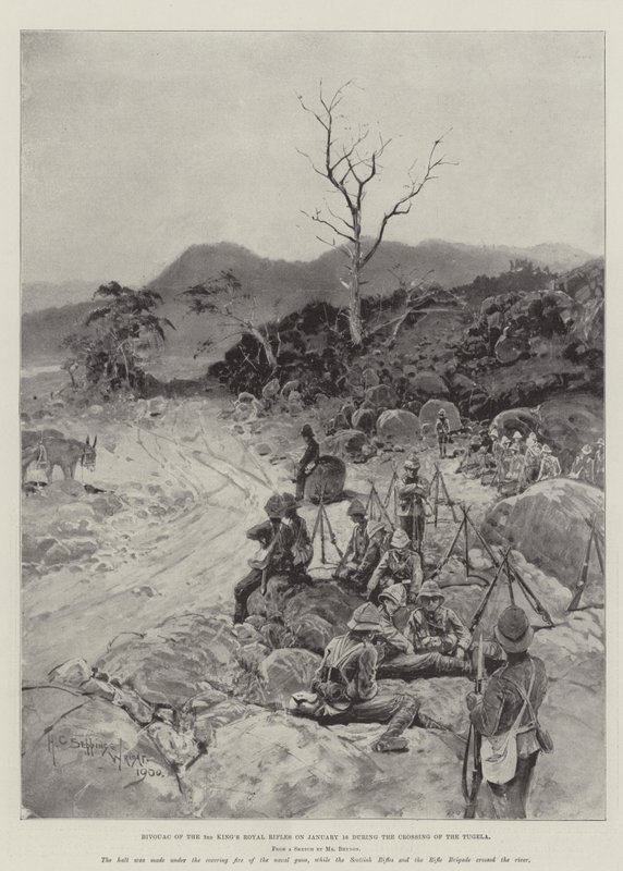 Bivouac من بنادق الملك الثالث في 16 يناير أثناء عبور توجيلا بواسطة هنري تشارلز سيبينجز رايت