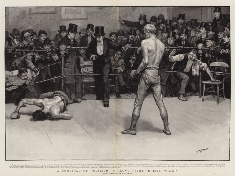 البقاء على قيد الحياة من Pugilism ، معركة قفاز في عام 1896 ، الوقت! بواسطة هنري ماريوت باجيت