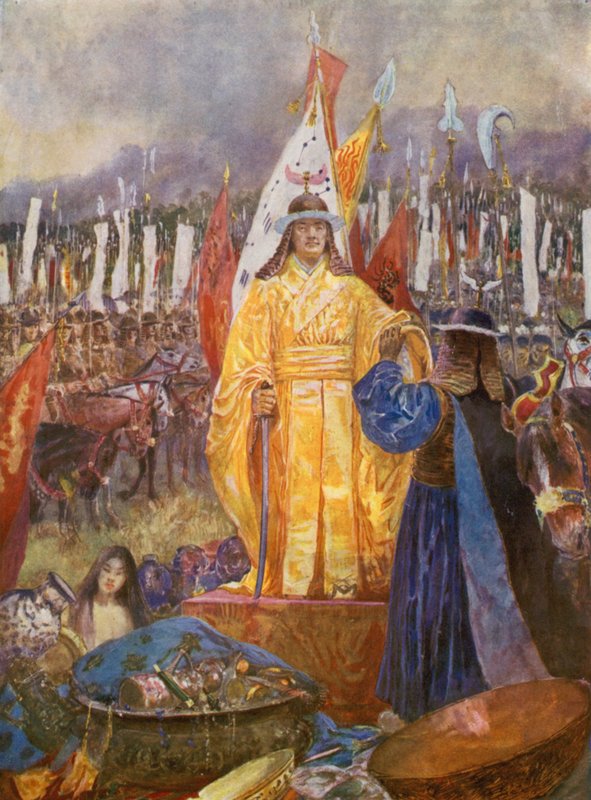أعلن المارشال الكبير إمبراطورًا في ساحة المعركة (ليثو ملون) بواسطة هنري تشارلز سيبينجز رايت