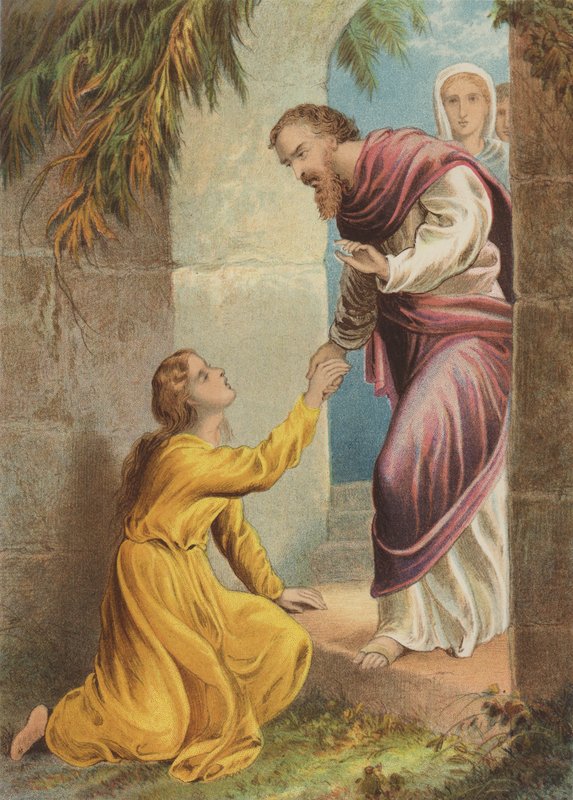 إغماء الرحمة عند البوابة (chromolitho) بواسطة هنري كورتني سيلوس