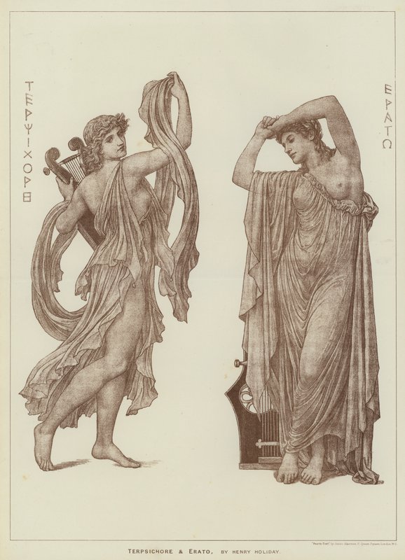 Terpsichore و Erato ، بواسطة Henry Holiday (نقش) بواسطة هنري عطلة