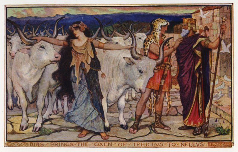 التحيز يجلب ثيران Iphiclus إلى Neleus (لون litho) بواسطة هنري العدل فورد
