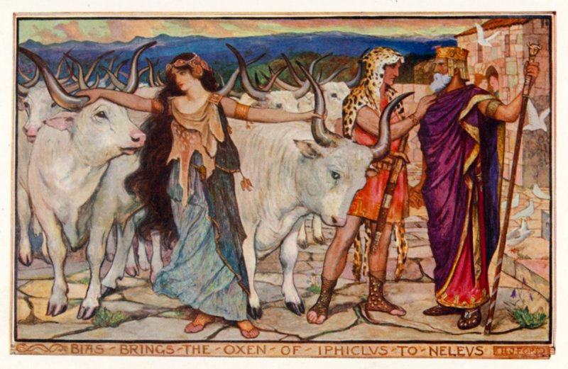 التحيز يجلب ثيران Iphiclus إلى Neleus (لون litho) بواسطة هنري العدل فورد