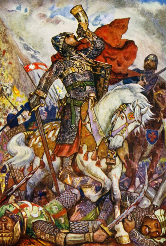 ضرب رولاند قرنه في وادي Roncevaux بواسطة هنري العدل فورد