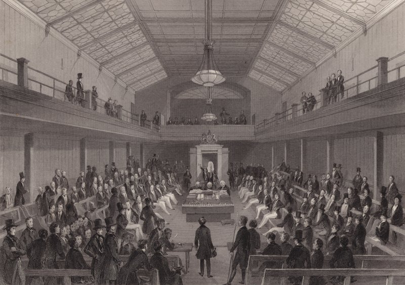 The Speaker reprimanding a person at the bar in the House of Commons, Westminster, London (engraving) بواسطة هنري ملفيل