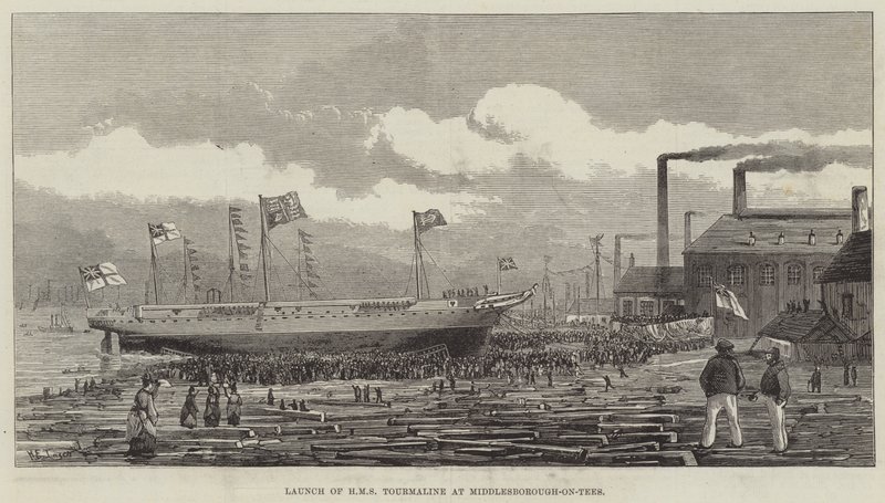 إطلاق HMS Tourmaline في Middlesborough-on-Tees بواسطة هنري سبيرون توزر