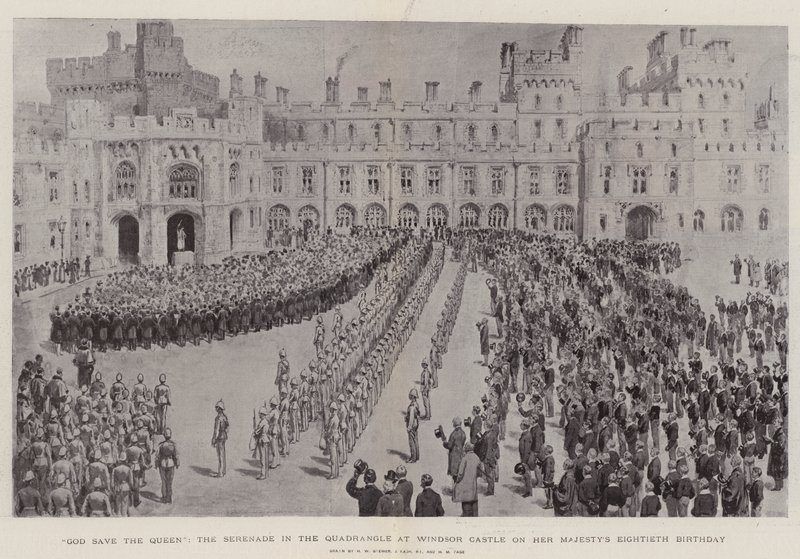 حفظ الله الملكة ، Serenade في Quadrangle في قلعة Windsor في عيد ميلاد صاحبة الجلالة الثمانين بواسطة هنري وليام بروير