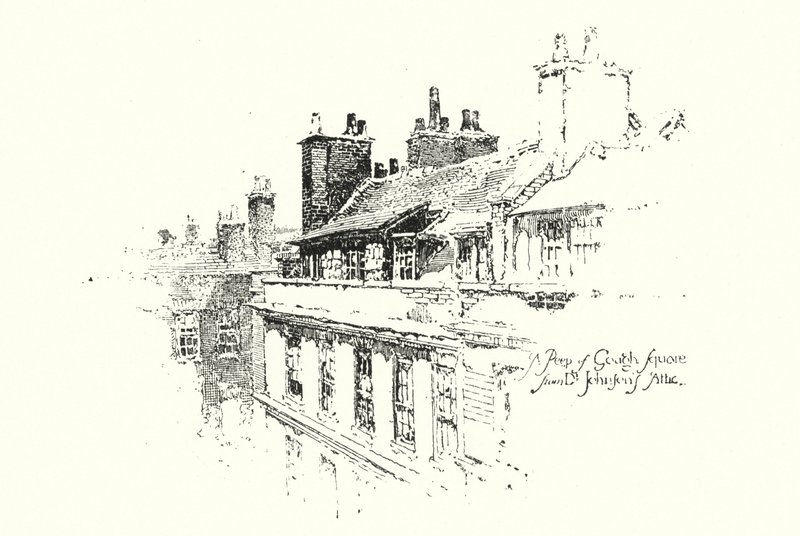A Peep of Gough Square, London, from Dr Johnsons Attic (litho) بواسطة هربرت (بعد) رايلتون