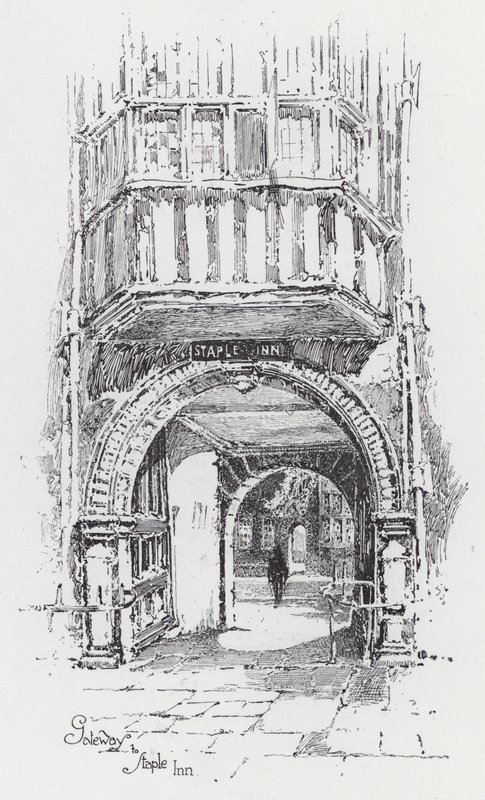 بوابة Staple Inn (نقش) بواسطة هربرت (بعد) رايلتون
