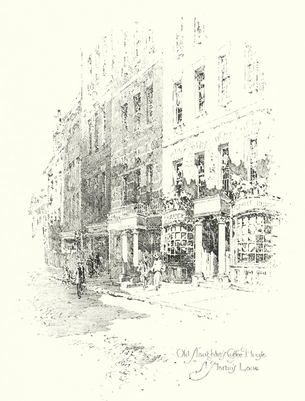 Old Slaughters Coffee House, St Martins Lane, London (litho) بواسطة هربرت (بعد) رايلتون
