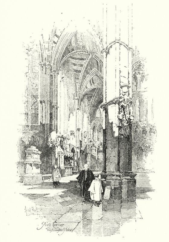 Poets Corner, Westminster Abbey, London (litho) بواسطة هربرت (بعد) رايلتون