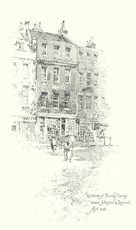 Residence of Thomas Davies, London, where Dr Johnson and James Boswell first met (litho) بواسطة هربرت (بعد) رايلتون