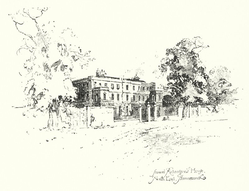 Samuel Richardsons House, North End, Hammersmith (litho) بواسطة هربرت (بعد) رايلتون