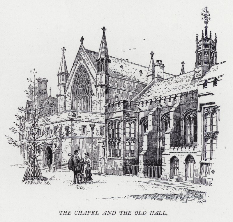 The Chapel and the Old Hall (engraving) بواسطة هربرت (بعد) رايلتون