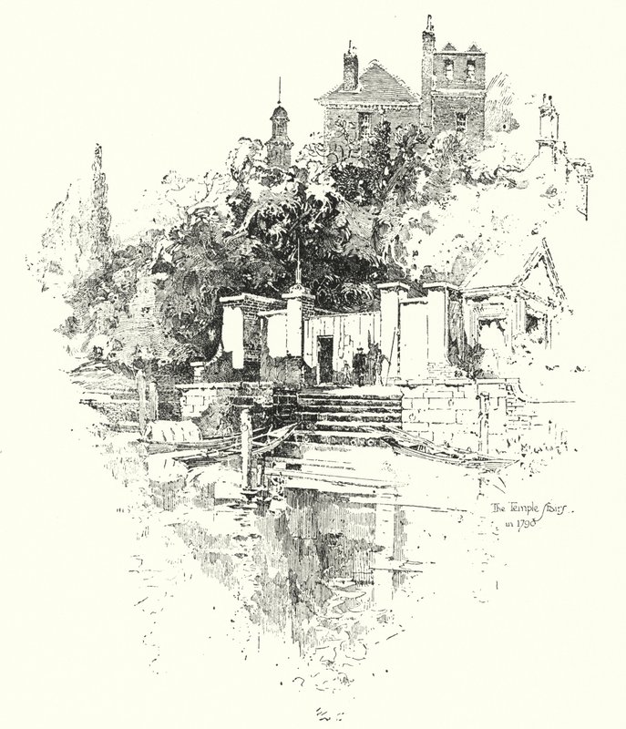 The Temple Stairs ، لندن ، عام 1790 (ليثو) بواسطة هربرت (بعد) رايلتون