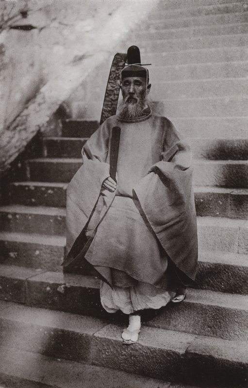 A Shinto Priest (b/w photo) بواسطة هربرت بونتينج