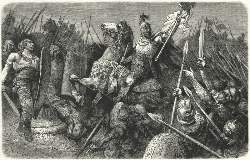 يهاجم Belisarius القوط الشرقيين في روما ، 536 بواسطة هيرمان فوجل