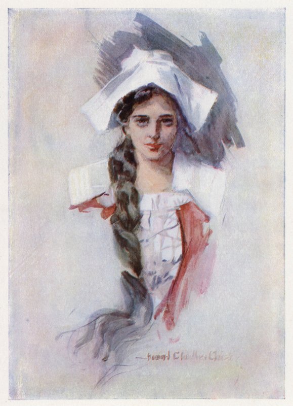 رسم توضيحي لإفانجلين، قصة أركادي، بقلم هنري وادزورث لونجفيلو (ليثو) بواسطة هوارد تشاندلر (بعد) كريستي