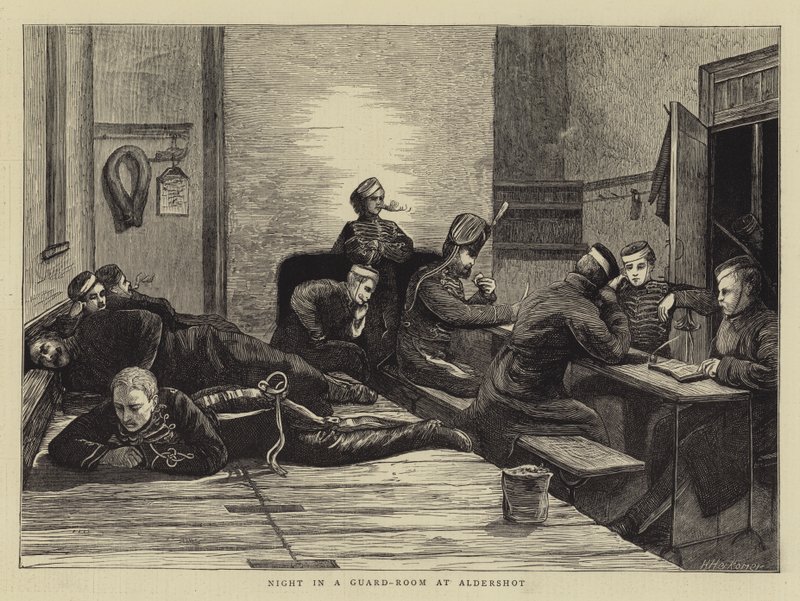 ليلة في غرفة حارس في ألدرشوت بواسطة Hubert von Herkomer