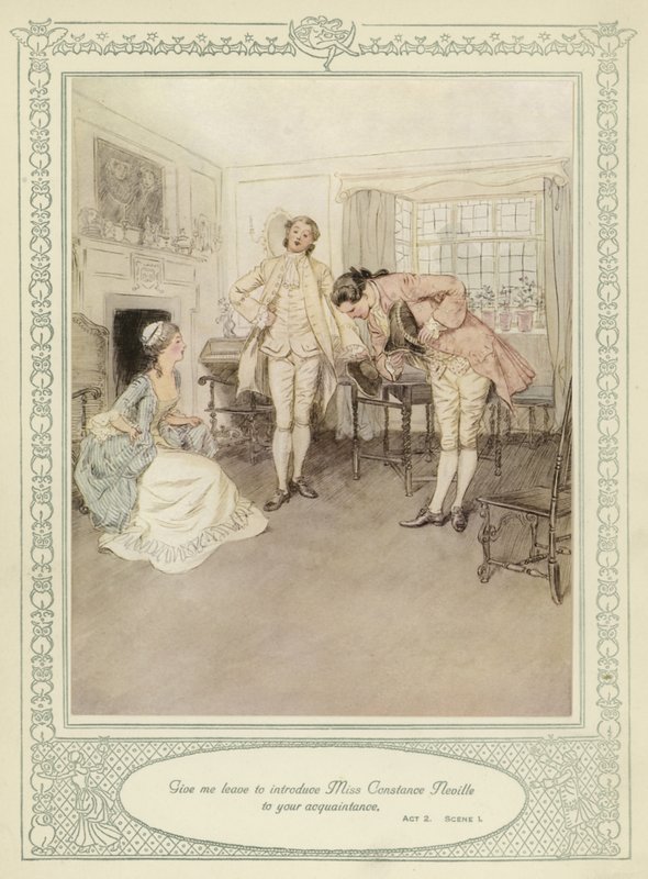 رسم توضيحي لـ Goldsmith&39;s She Stoops to Conquer بواسطة هيو طومسون