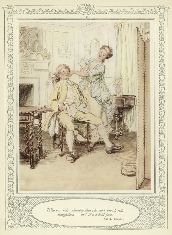 رسم توضيحي لـ Goldsmith&39;s She Stoops to Conquer بواسطة هيو طومسون
