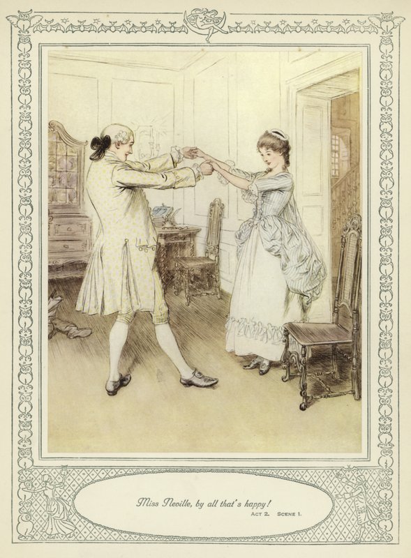 رسم توضيحي لـ Goldsmith&39;s She Stoops to Conquer بواسطة هيو طومسون